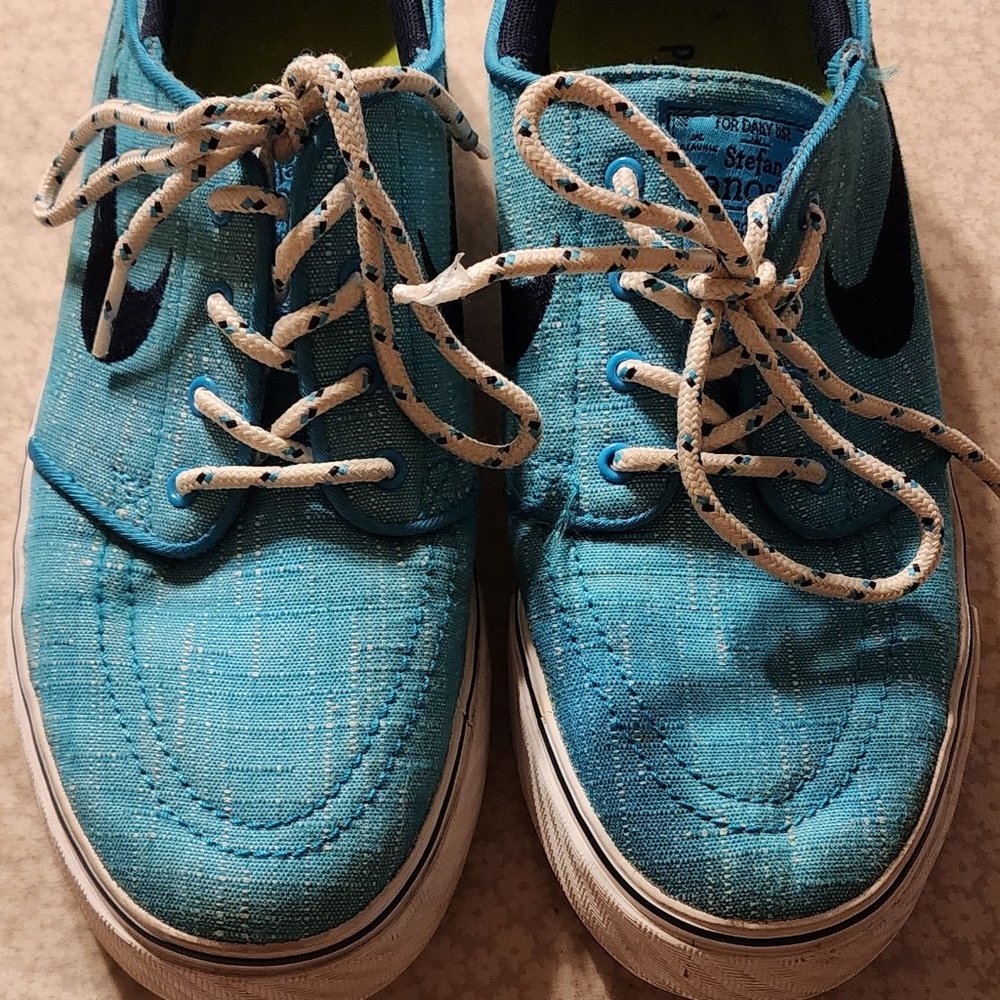 Excellent Teal White Black Stefan Janoski Skateboard Nike 7Y PolySorb cushioning